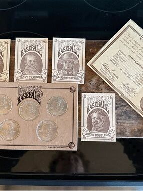 Fathers of Baseball Collector Coin & Card Set - Brown/Tan